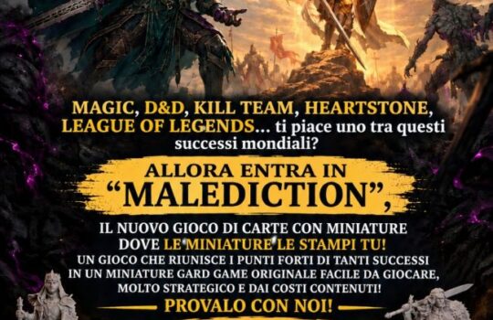 Malediction: a Ludo in Fiera debutta il nuovo gioco di carte e miniature con stampa fai-da-te